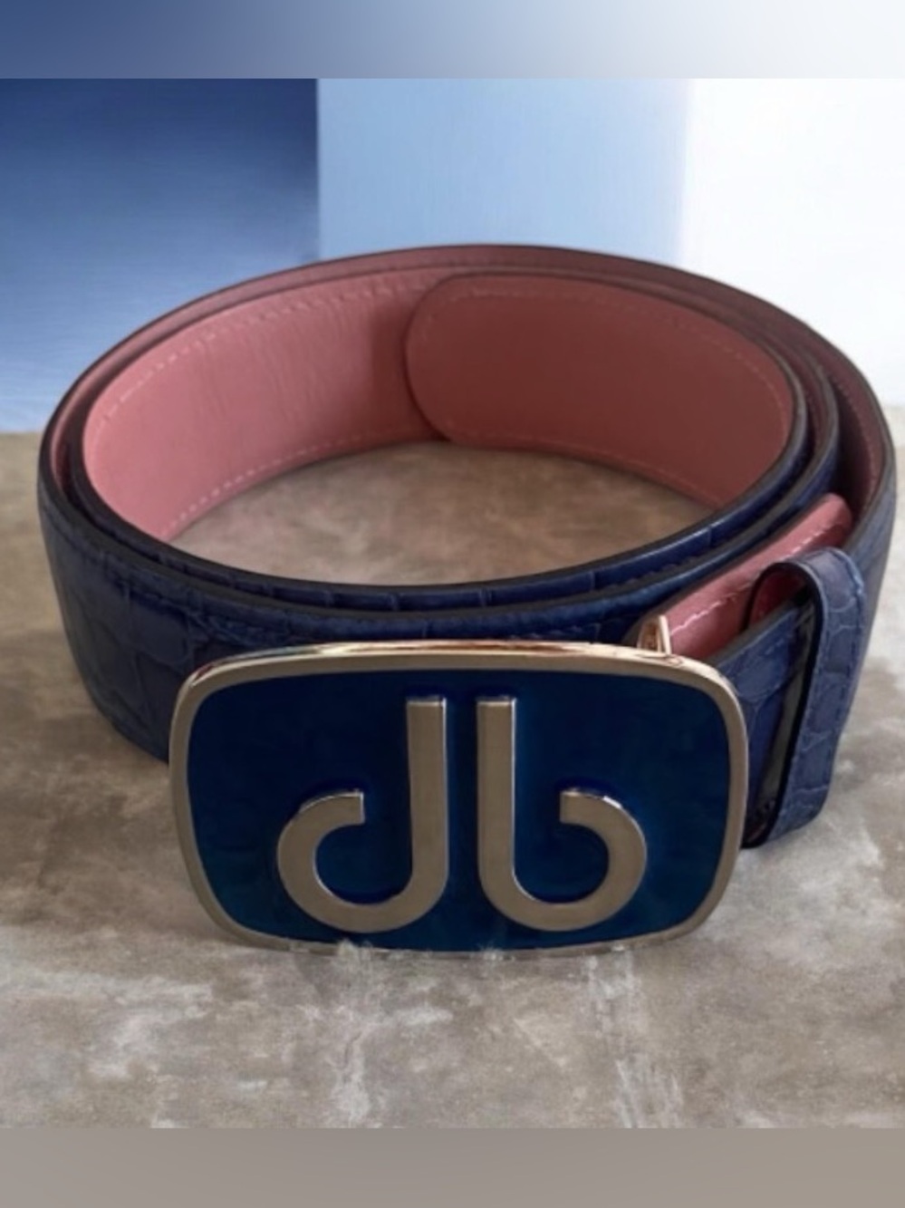Druh croc embossed genuine leather golf belt